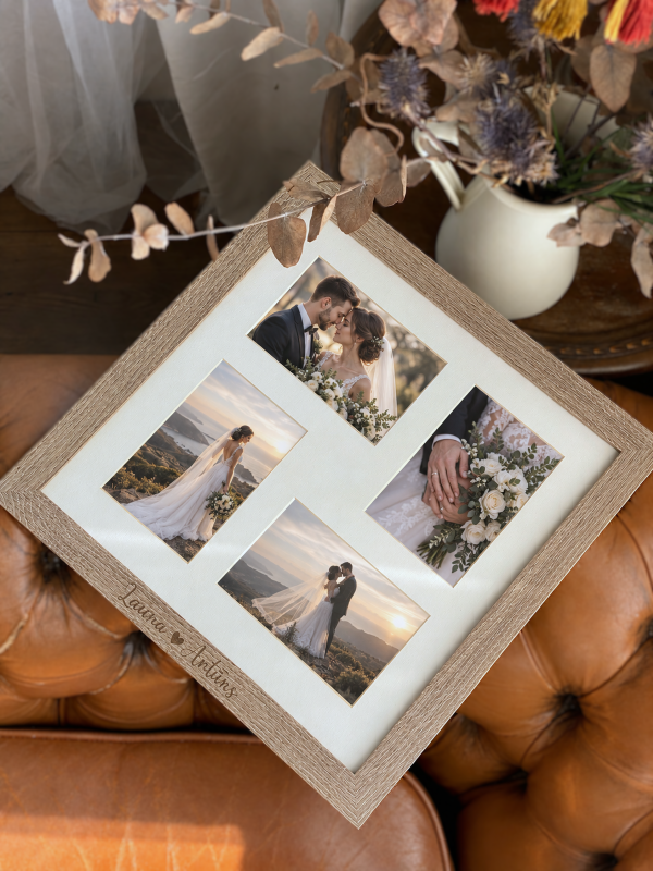 Personalizēts foto rāmis 4 bildēm ar gravējumu