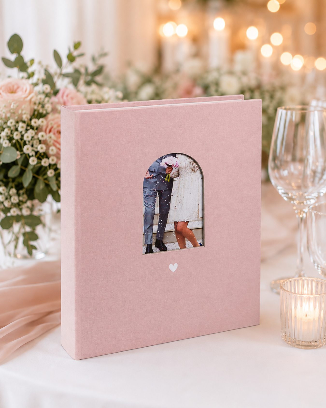 Kāzu foto albums linu vākos