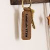 Personalizēts ādas atslēgu piekariņš ar gravējumu Labkākais TĒTIS
