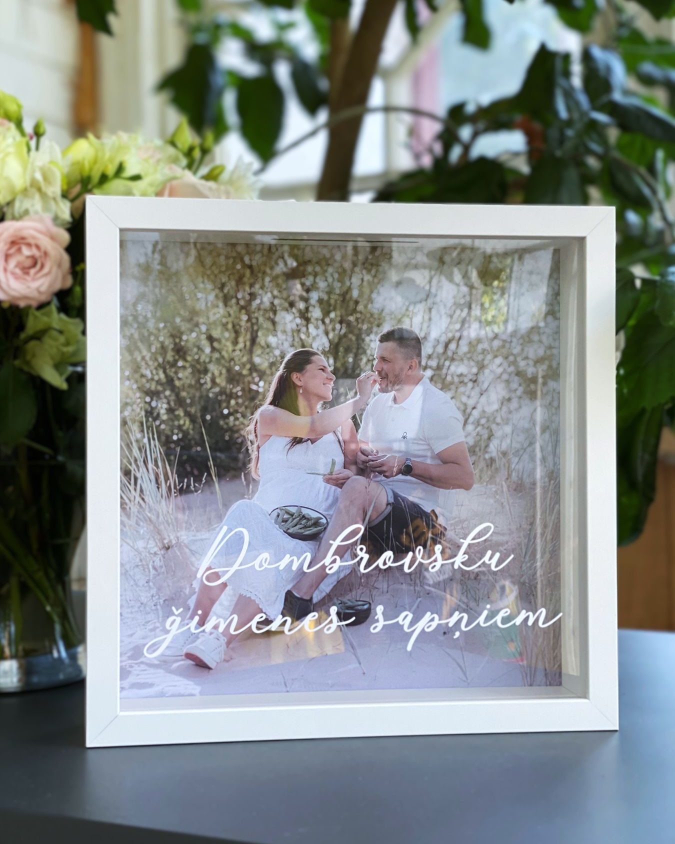 Personalizēta krājkase kāzās ar uzrakstu un foto