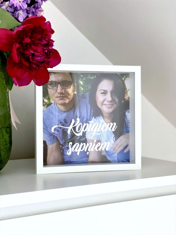 Personalizēta krājkase ar jaunā pāra foto un uzrakstu
